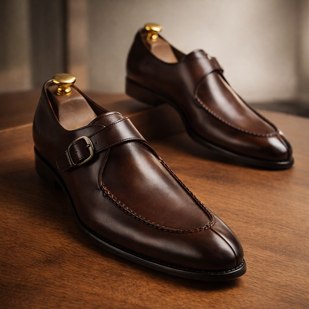 Isaias - Zapatos de vestir con hebilla y acabado pulido