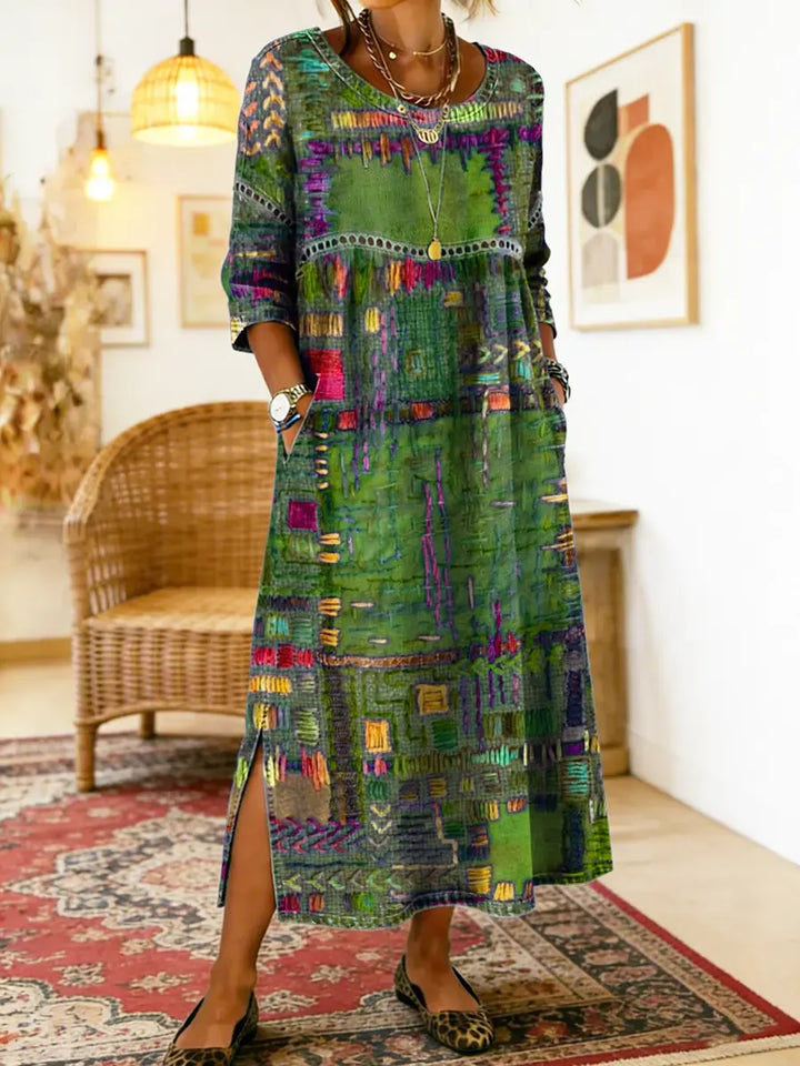Maelle - Vestido midi estampado de silueta relajada y estilo casual