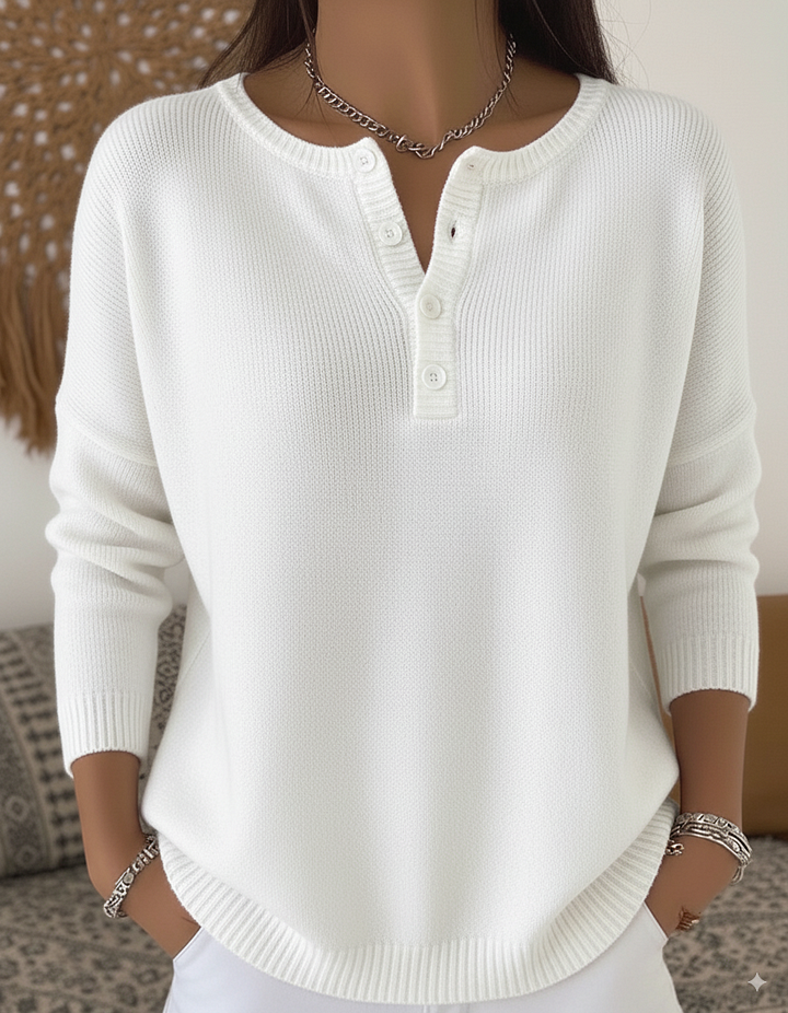 Belen - Sudadera Henley suave al tacto