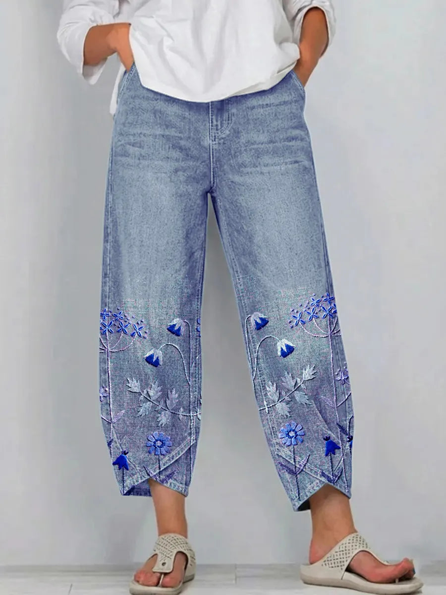 Giada - Jeans de corte relajado con estampado