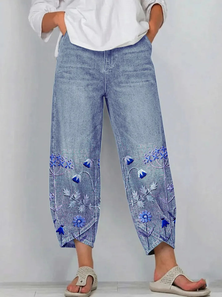 Giada - Jeans de corte relajado con estampado