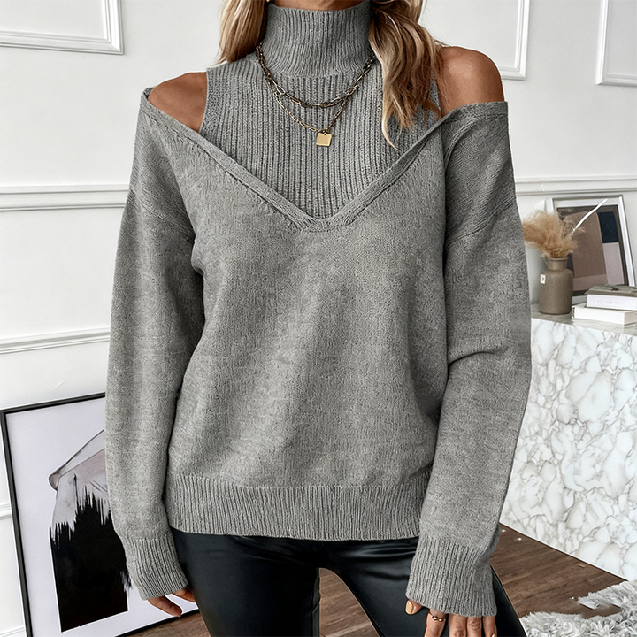 Aurenna - Suéter de Cuello Alto Casual Estiloso