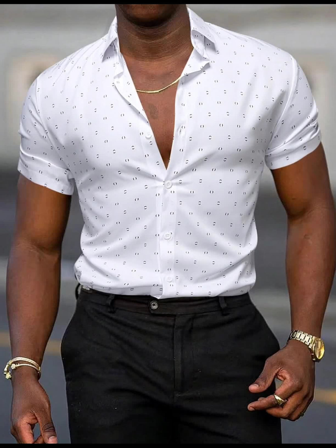 Rowen - Camisa de manga corta con estampado de tacto suave