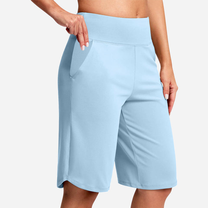Kendall - Shorts ciclistas de tiro alto con bolsillo