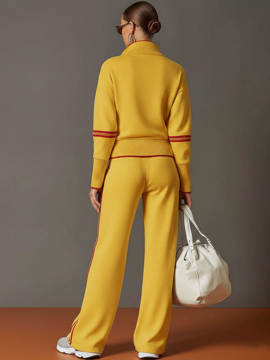 Ovia - Conjunto de dos piezas con pantalón de pierna ancha y tacto suave
