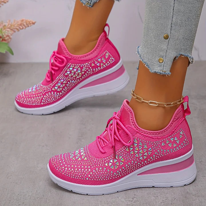 Zorielle - Tenis sin cordones con brillo