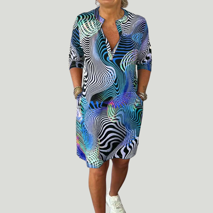 Tialora - Vestido de tacto suave con escote en V