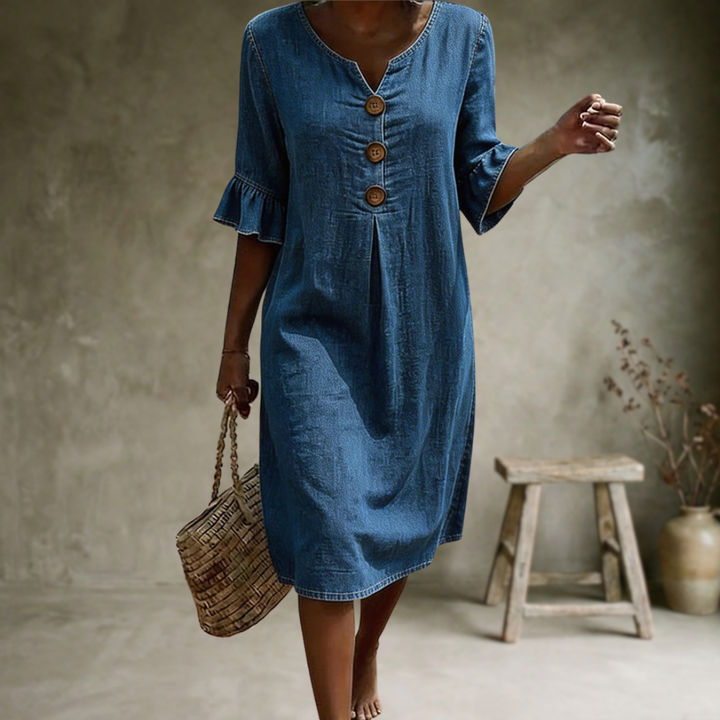 Sorella - Vestido con volantes en las mangas suave al tacto