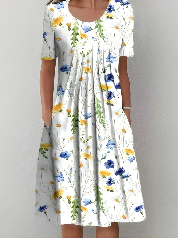 Amelia - Vestido plisado de tacto suave
