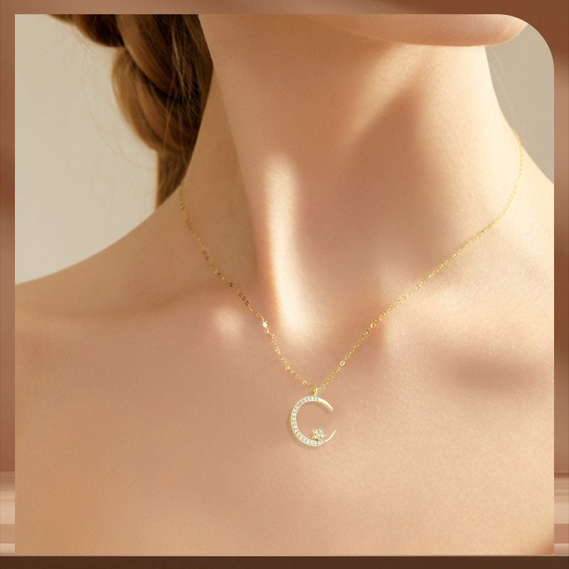 Jesmyra - Collar con Colgante de Luna y Estrella