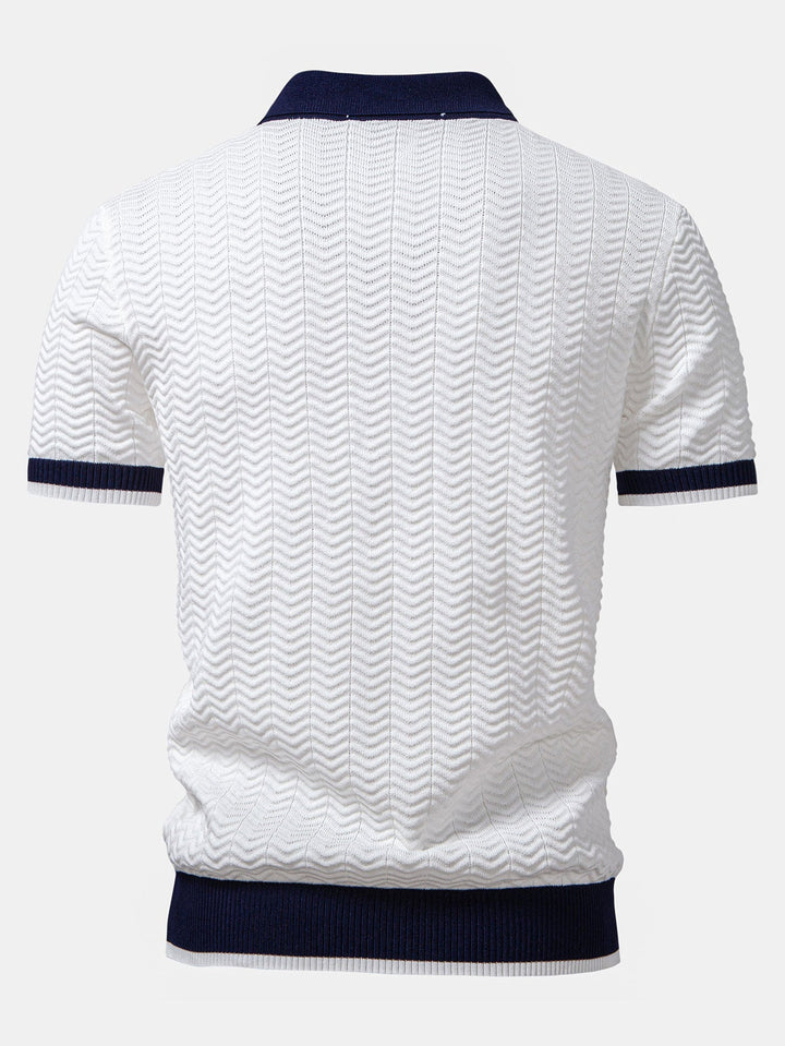 Arleno - Polo de tejido texturizado con cuello en V
