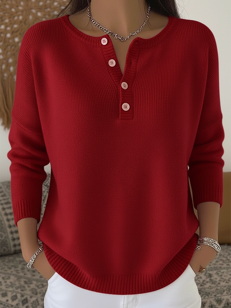Belen - Sudadera Henley suave al tacto