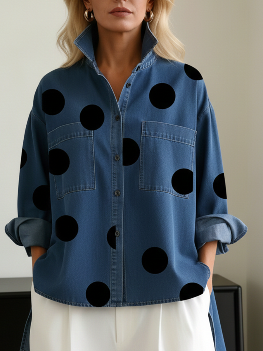 Kelsey - Blusa bordada de tacto suave