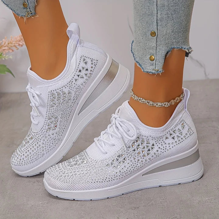 Zorielle - Tenis sin cordones con brillo