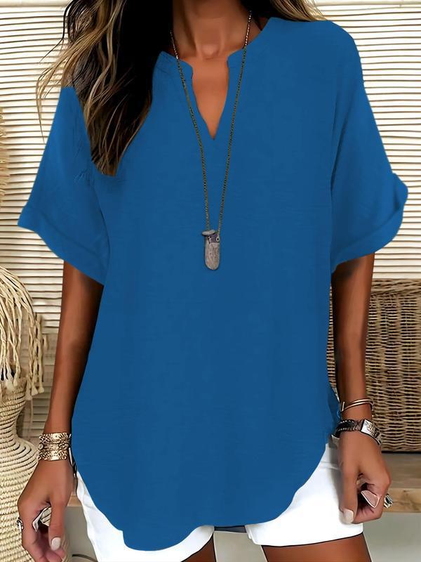 Xalina - Blusa de escote con muesca y tacto suave