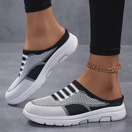 Quenby - Tenis de punto sin cordones de estilo casual
