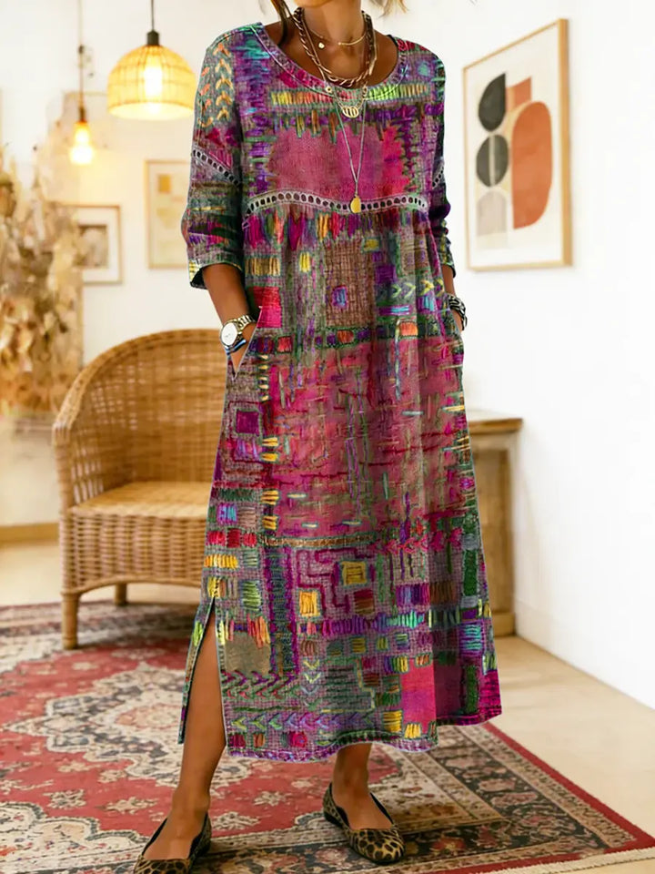Maelle - Vestido midi estampado de silueta relajada y estilo casual