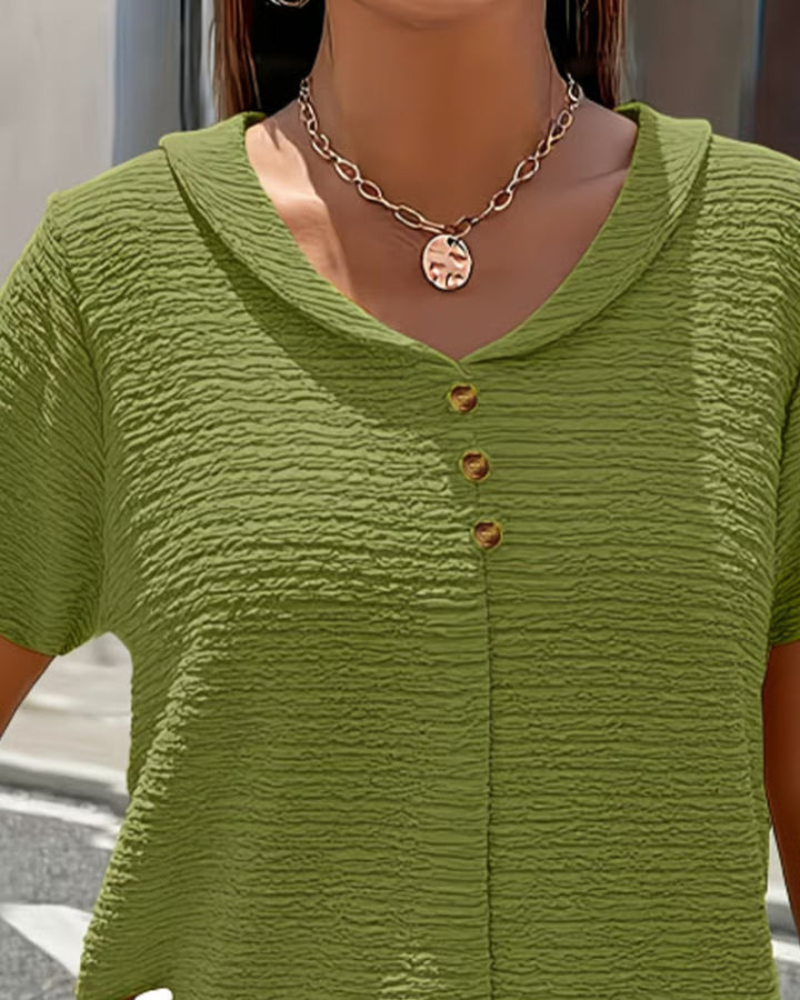 Quintessa - Blusa con escote en V y botones