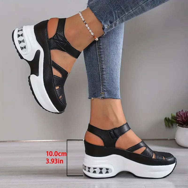 Taniae - Sandalias ortopédicas con cuña acolchada