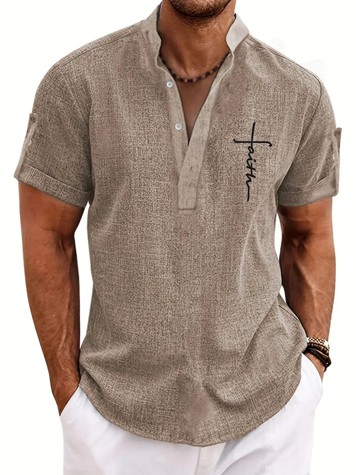 Harlan - Camisa de cuello alto texturizada