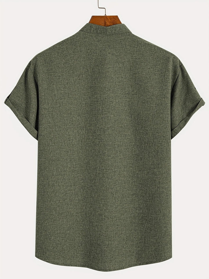 Harlan - Camisa de cuello alto texturizada