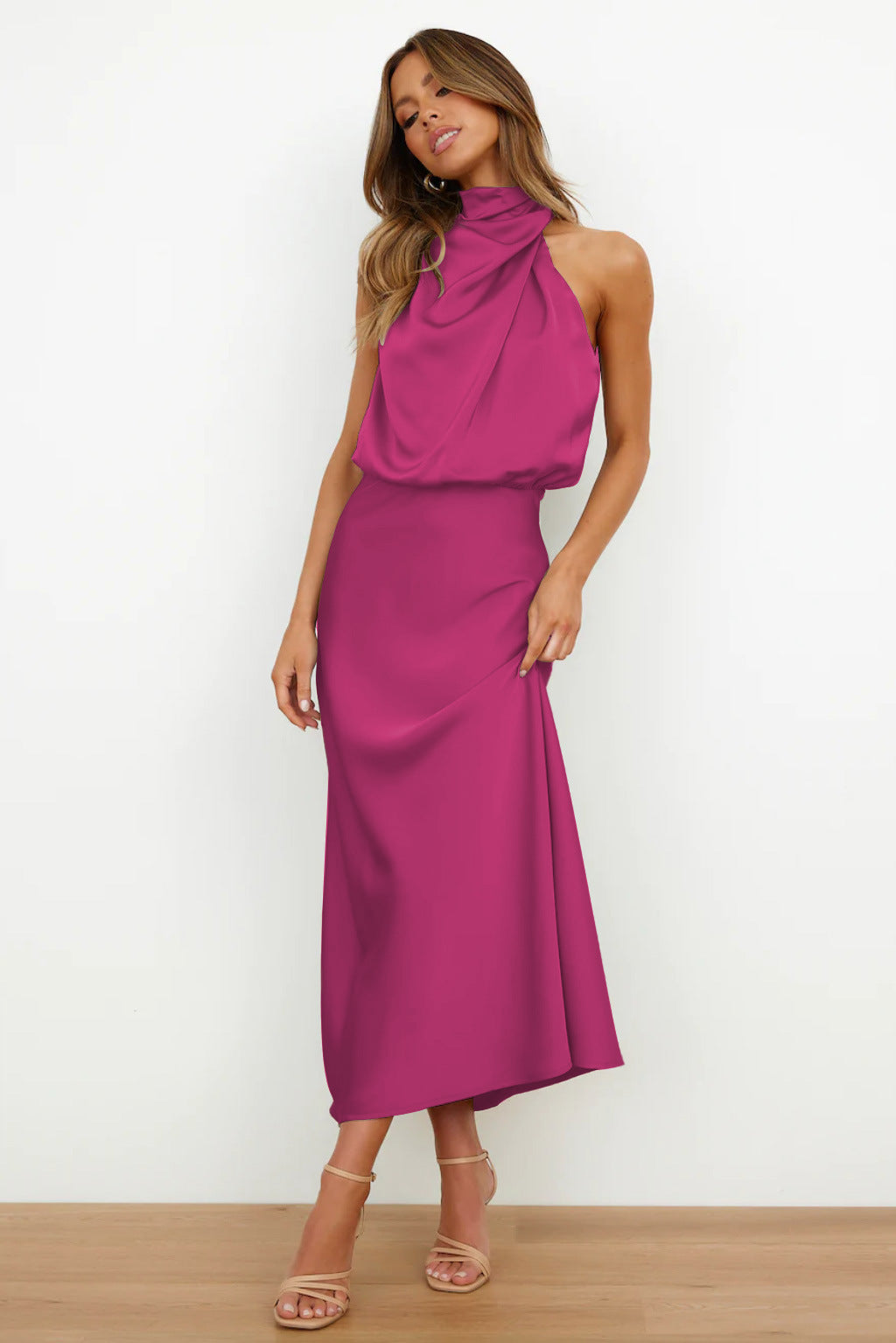 Theodosia - Vestido largo drapeado