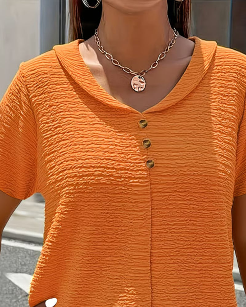 Quintessa - Blusa con escote en V y botones