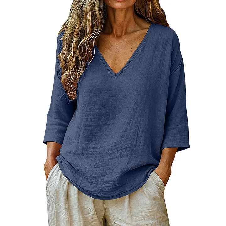 Rhianna - Blusa elegante con escote en V