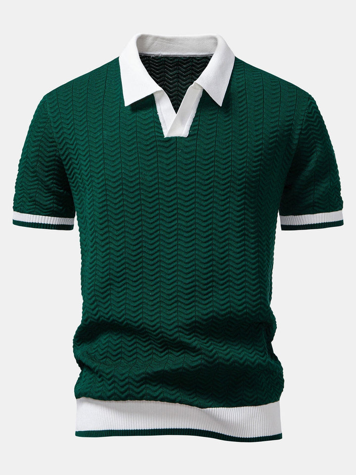 Arleno - Polo de tejido texturizado con cuello en V