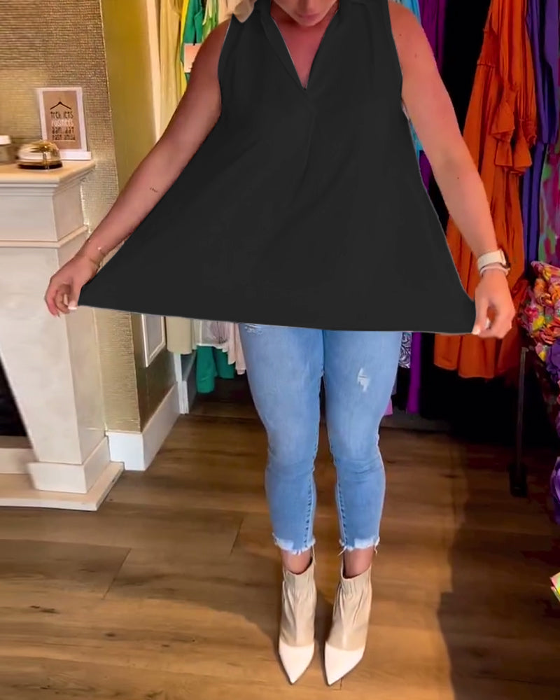 Taisa - Top sin mangas con holanes de tacto suave