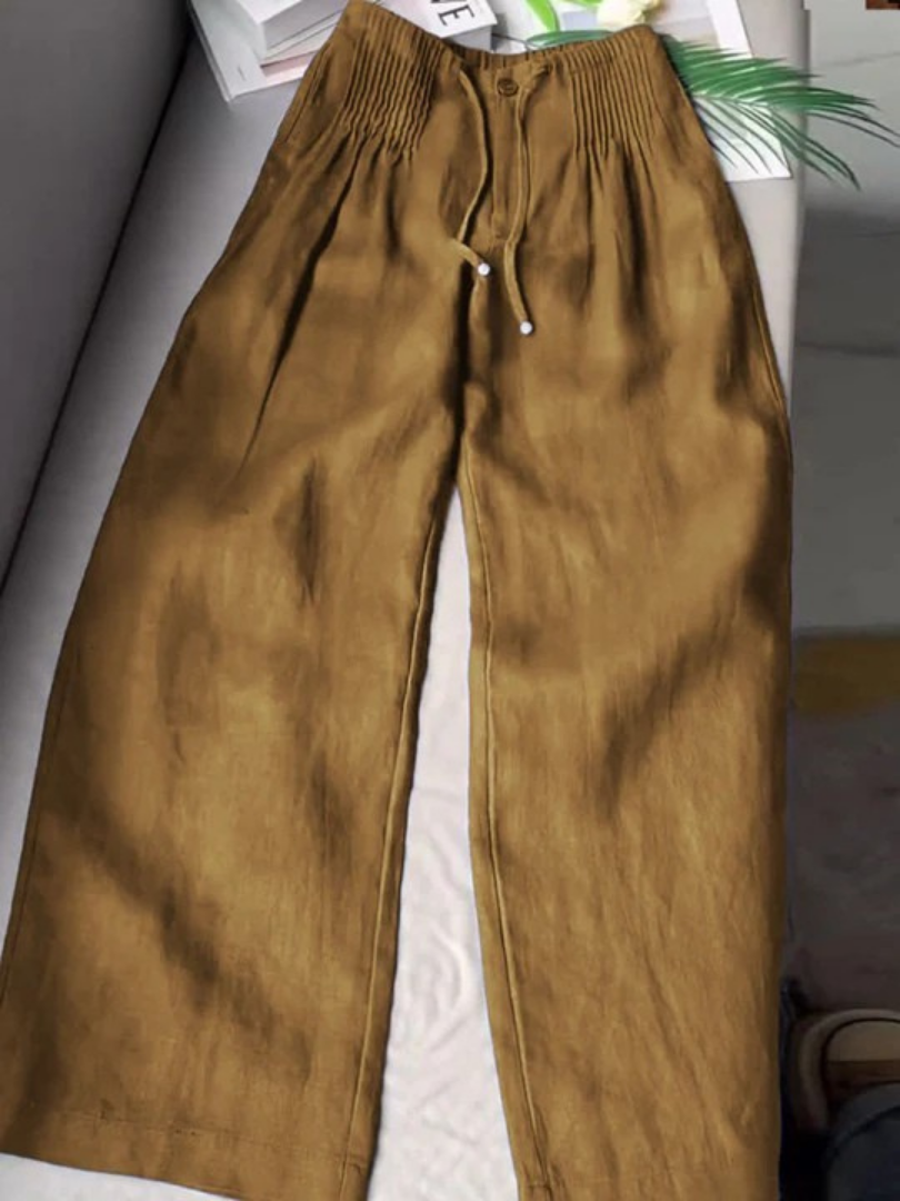 Moriah - Pantalones de pierna ancha de lino ligero