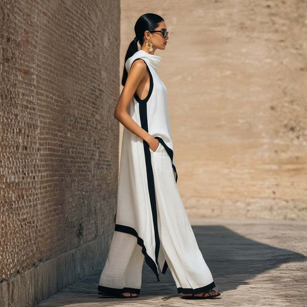 Solenique - Conjunto de dos piezas asimétrico fluido