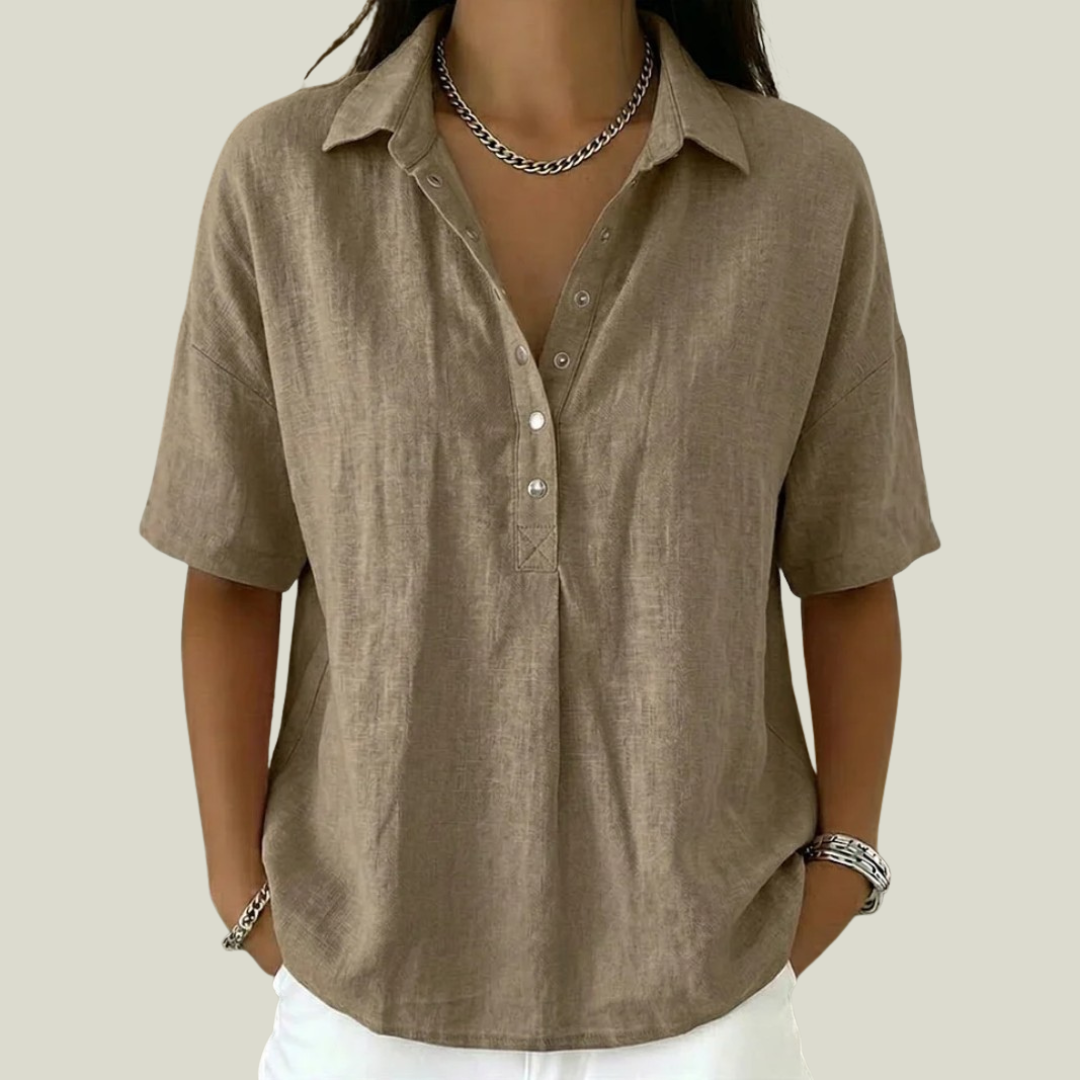 Nina - Blusa con cuello de tacto suave