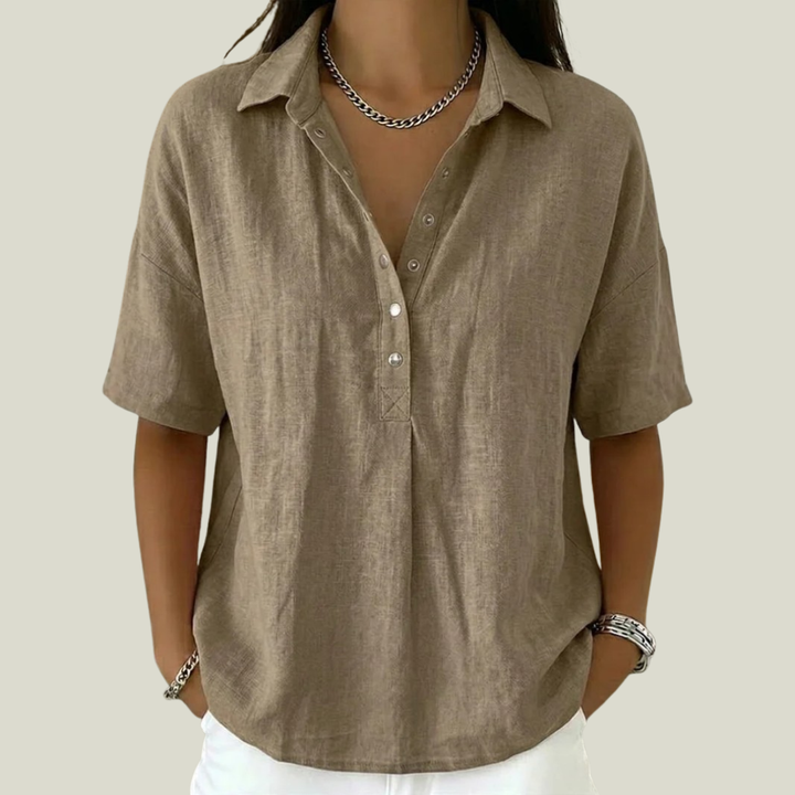 Nina - Blusa con cuello de tacto suave
