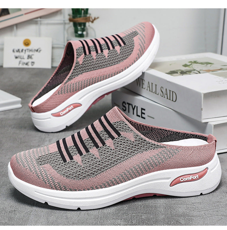 Quenby - Tenis de punto sin cordones de estilo casual