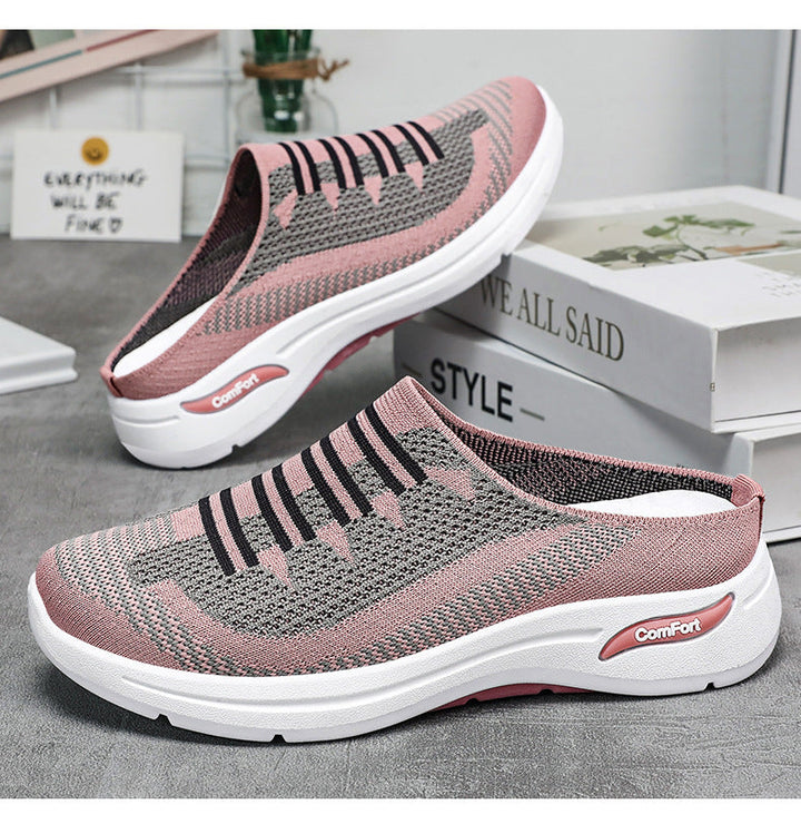 Quenby - Tenis de punto sin cordones de estilo casual
