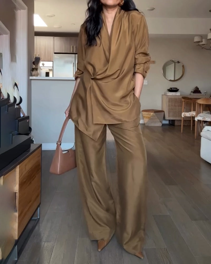 Niosa - Conjunto de camisa y pantalón de tacto suave