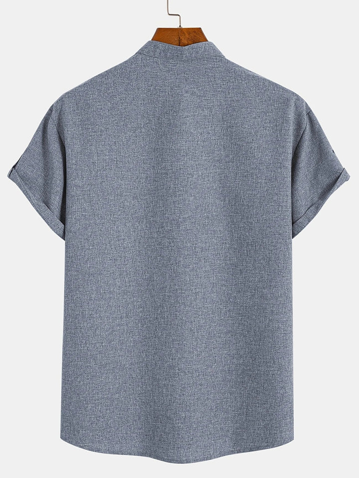 Harlan - Camisa de cuello alto texturizada