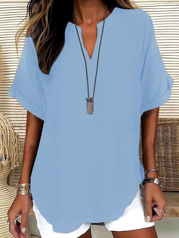 Xalina - Blusa de escote con muesca y tacto suave
