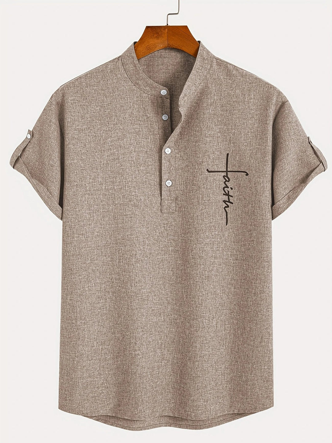 Harlan - Camisa de cuello alto texturizada