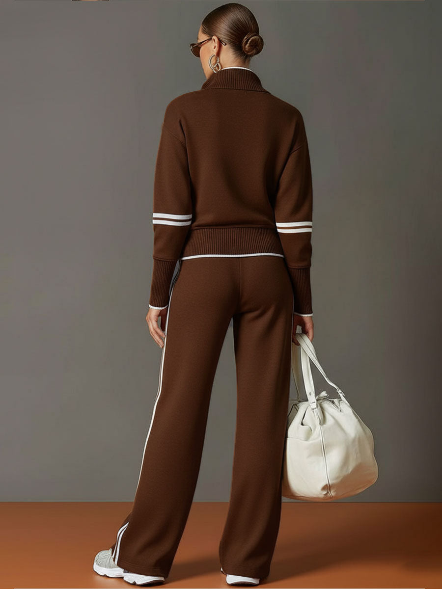 Ovia - Conjunto de dos piezas con pantalón de pierna ancha y tacto suave