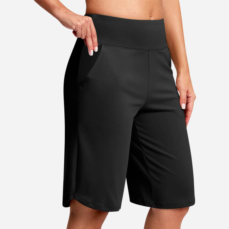 Kendall - Shorts ciclistas de tiro alto con bolsillo