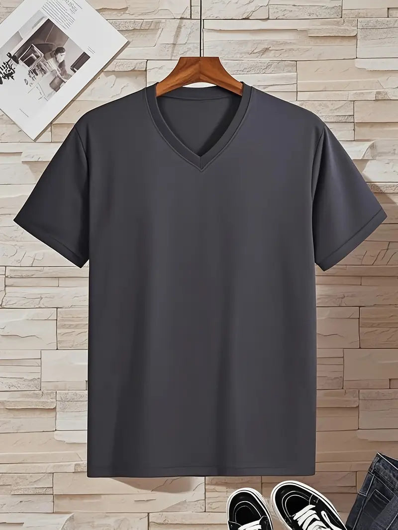 Trevor - Playera de cuello en V con tacto suave