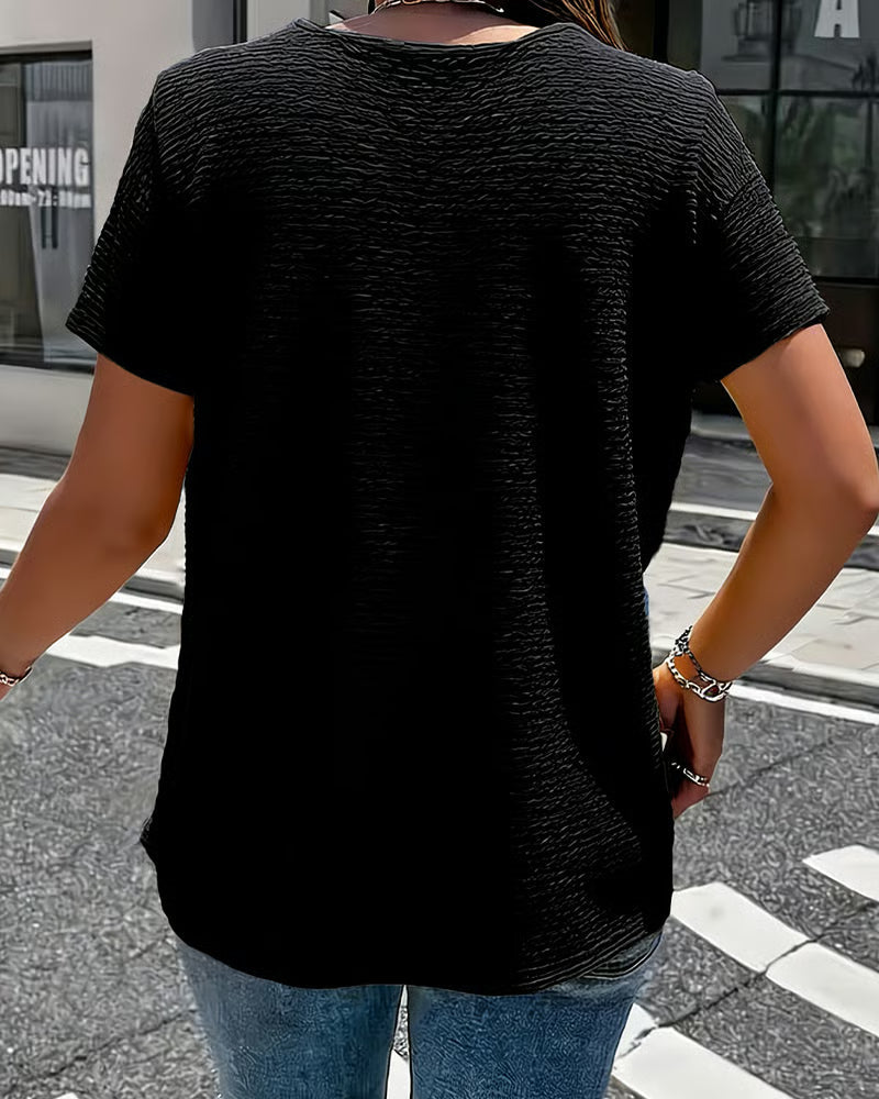 Quintessa - Blusa con escote en V y botones