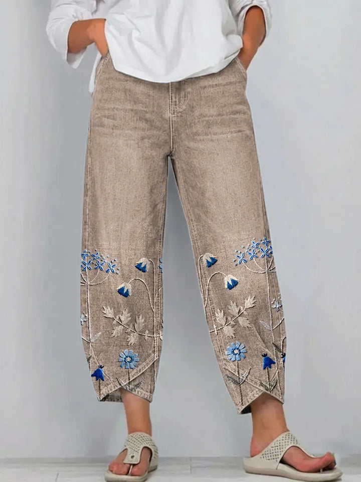 Giada - Jeans de corte relajado con estampado