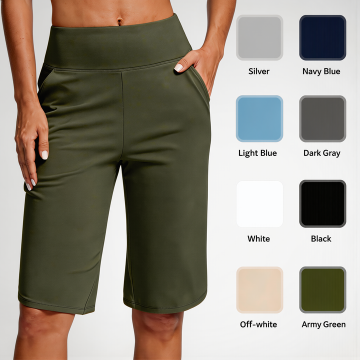 Kendall - Shorts ciclistas de tiro alto con bolsillo