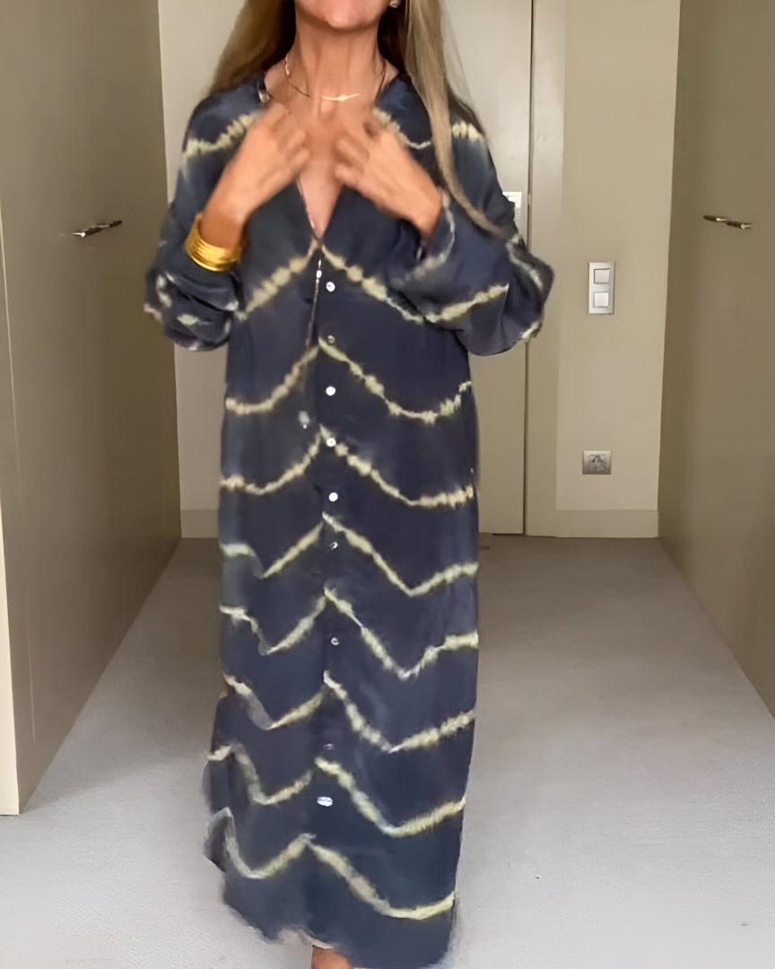 Aviyra - Vestido maxi boho a rayas con acabado suave al tacto