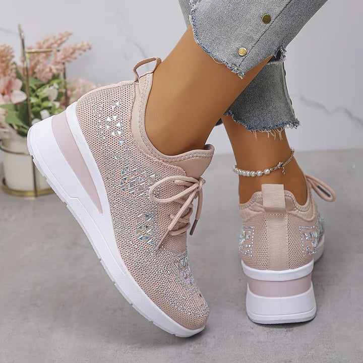 Zorielle - Tenis sin cordones con brillo