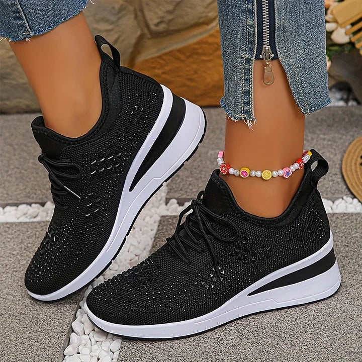 Zorielle - Tenis sin cordones con brillo