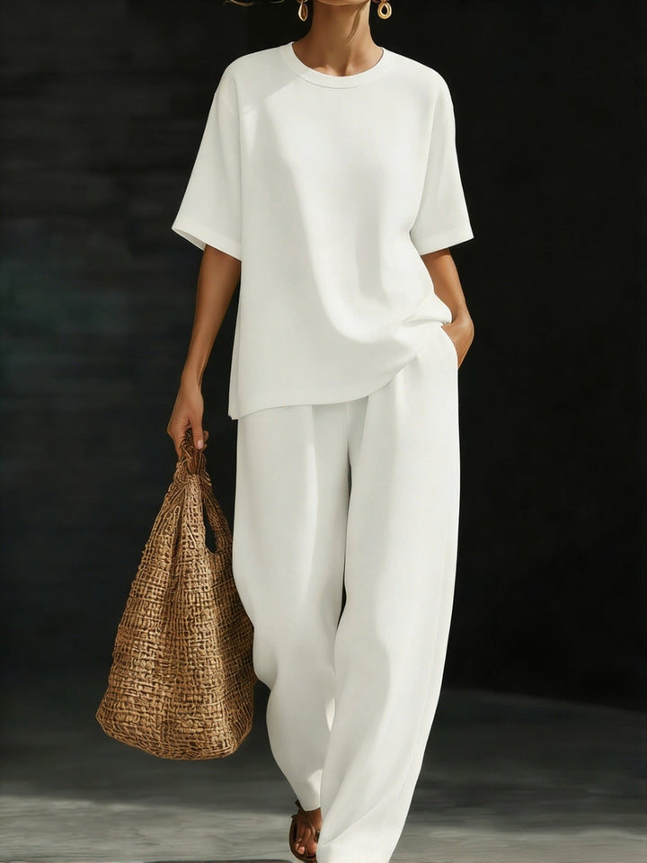 Annika - Conjunto de top holgado y pantalón de pierna ancha